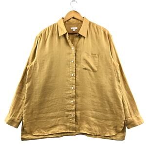 J. Jill Love Linen Long Sleeves Button Down Women's Shirt  Size M